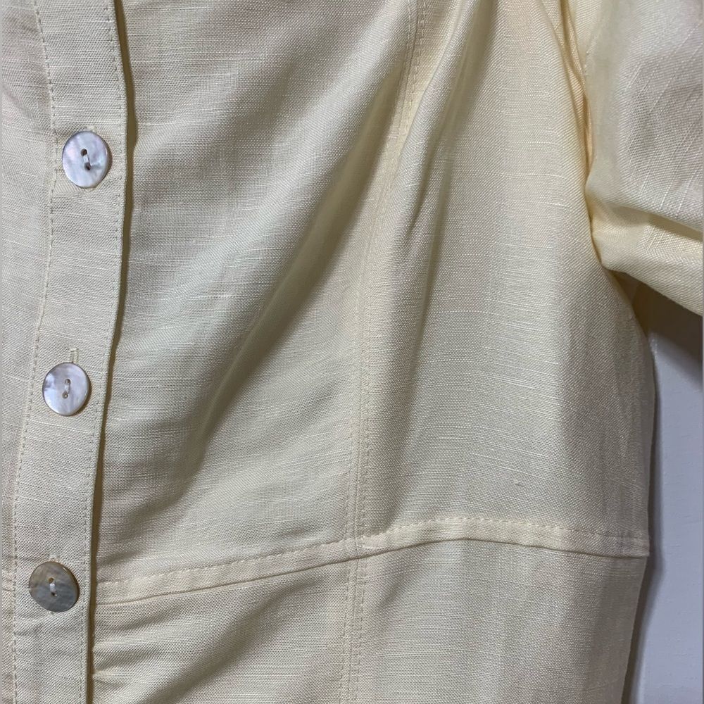NWT Forever 21 Yellow Button Down Short Sleeved Midi Dress with slit size M - Picture 7 of 16